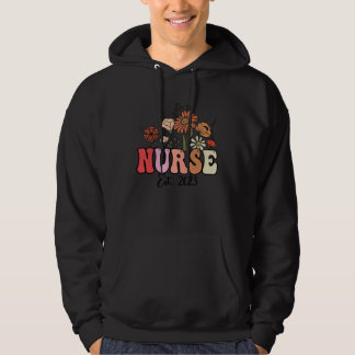 Veste À Capuche Flowers Groovy Retro Nurse Est2023 Nursing School 