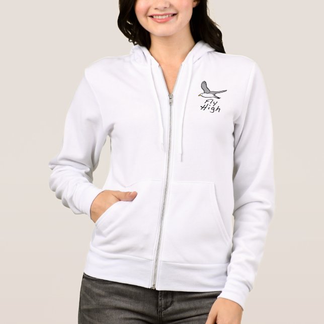 Veste À Capuche Flying Bird. Illustration du goéland en vol (Devant)
