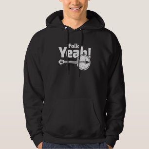 Veste À Capuche Folk Ouais Retro Banjo Guitare Musique