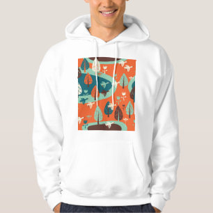 Veste À Capuche Forêt d'oies : Scène Vintage de la nature