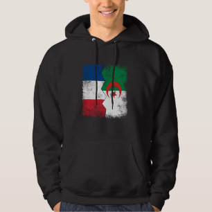 Veste À Capuche France Algérie Drapeau moitié Royaume-Uni Algérie