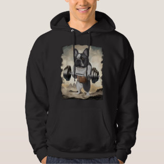 Veste À Capuche French Bull Dog Muscle Training Weightlifting 