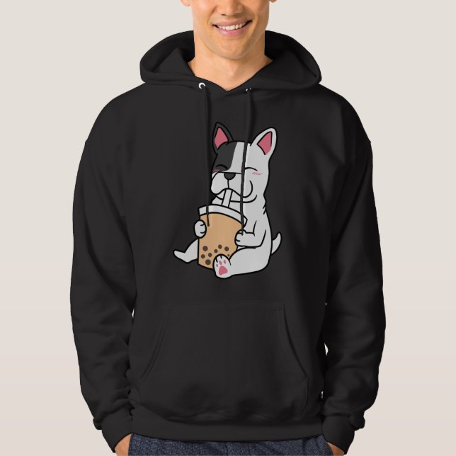 Veste À Capuche French Bulldog Boba Milk Tea Bubble Tea JT (Devant)
