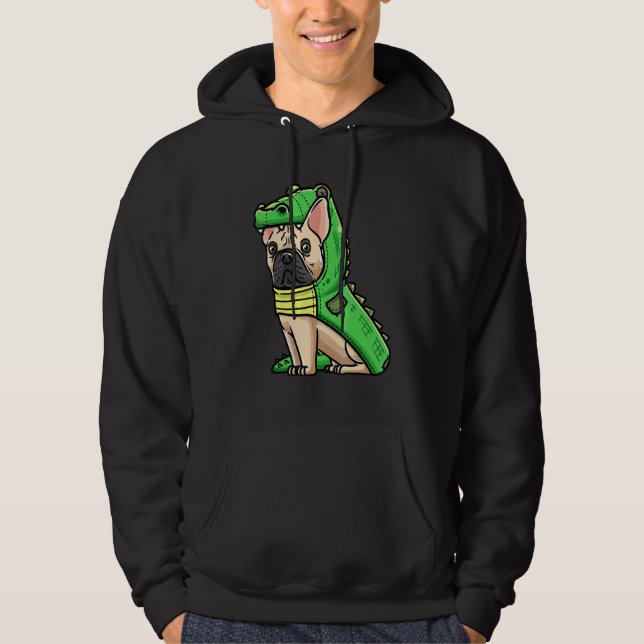 Veste À Capuche French Bulldog Dog In Crocodile Costume (Devant)