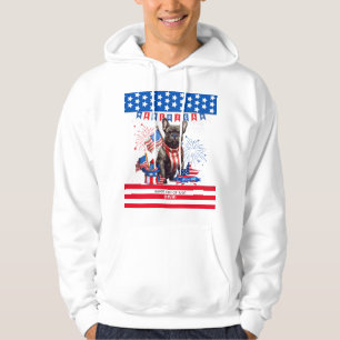 Veste À Capuche French Bulldog Happy 4 juillet Amérique patriotiqu