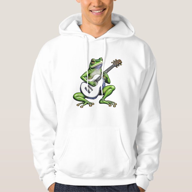 Veste À Capuche Frog drôle Jouer de la guitare (Devant)