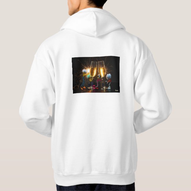 Veste À Capuche Fubby's die feestelijk proosten met vuurwerk. (Dos)