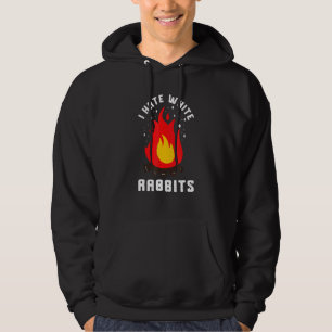 Veste À Capuche Fumée de feu de camp Je déteste les lapins blancs 