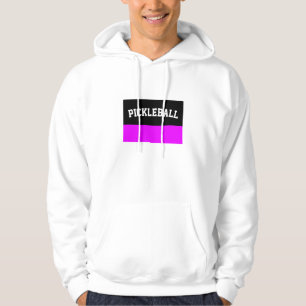 Veste À Capuche Fun Bright Pink Black Color Block Pickball Texte