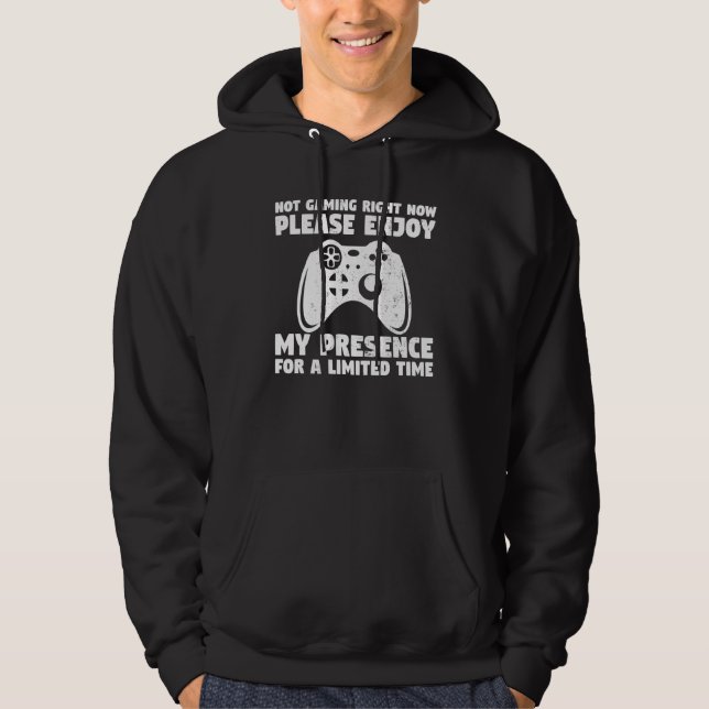 Veste À Capuche Fun video games gamer gaming joke quote not gaming (Devant)