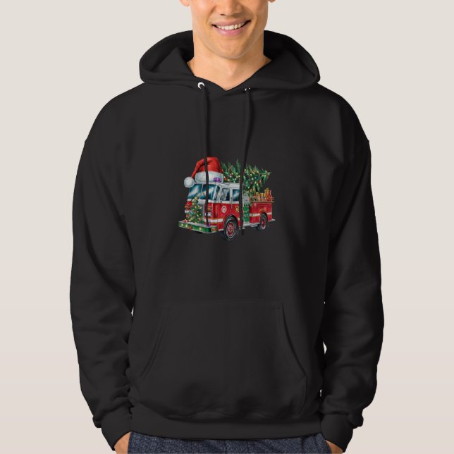 Veste À Capuche Funky Camion Santa Hat Feux de Noël Lumières (Devant)