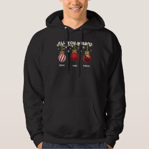 Veste À Capuche Funny Christmas Chien Paix Amour Pitbull Amant