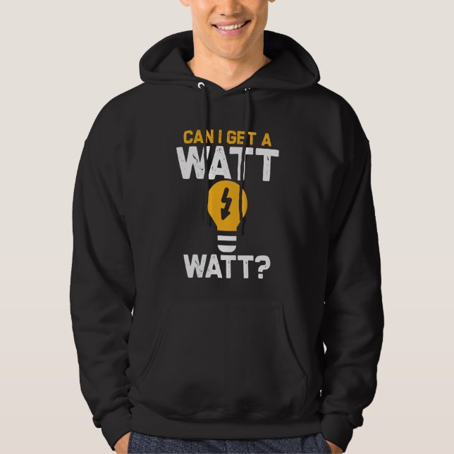 Veste À Capuche Funny Electricien Watt Pun Ingénierie électrique (Devant)