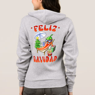Veste À Capuche Funny Feliz Navidad Cute Christmas Chili