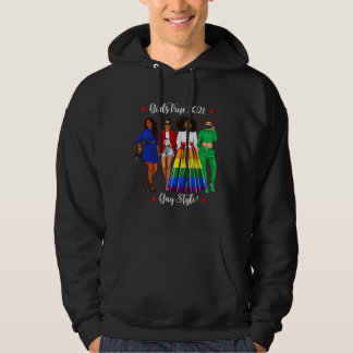 Veste À Capuche Funny Girls Trip LGBTQ Vacation Gay Black Woman He