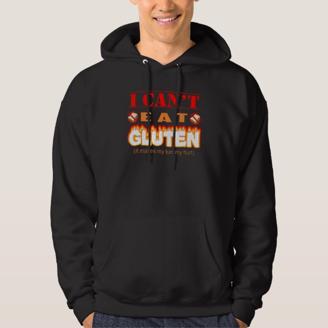 Veste À Capuche Funny Gluten Intolerant I Can't Eat Gluten (Devant)