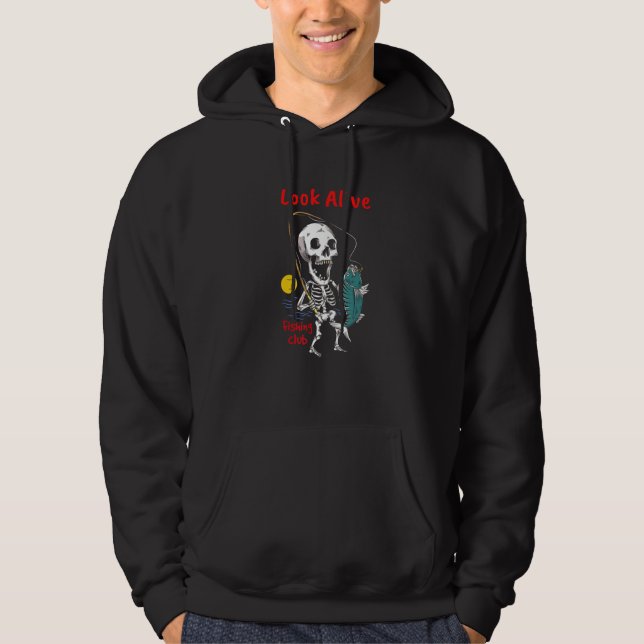 Veste À Capuche Funny Halloween Skeleton Fishing Men Women Youth (Devant)