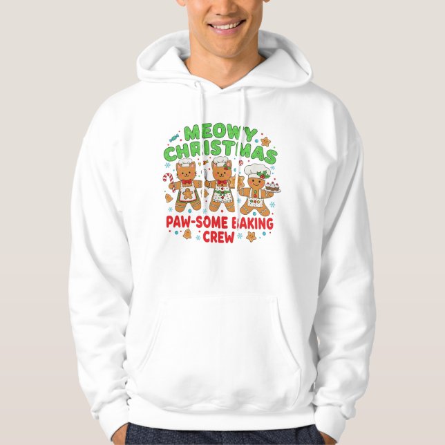 Veste À Capuche Funny Holiday Cat Cookie Sweatshirt" (Devant)