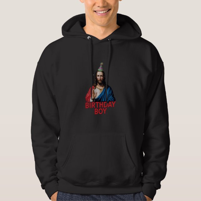 Veste À Capuche Funny Noël Jésus Enfant d'anniversaire (Devant)