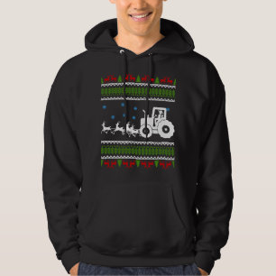 Veste À Capuche Funny Tractor Reindeer Noël Merch Humour cadeau
