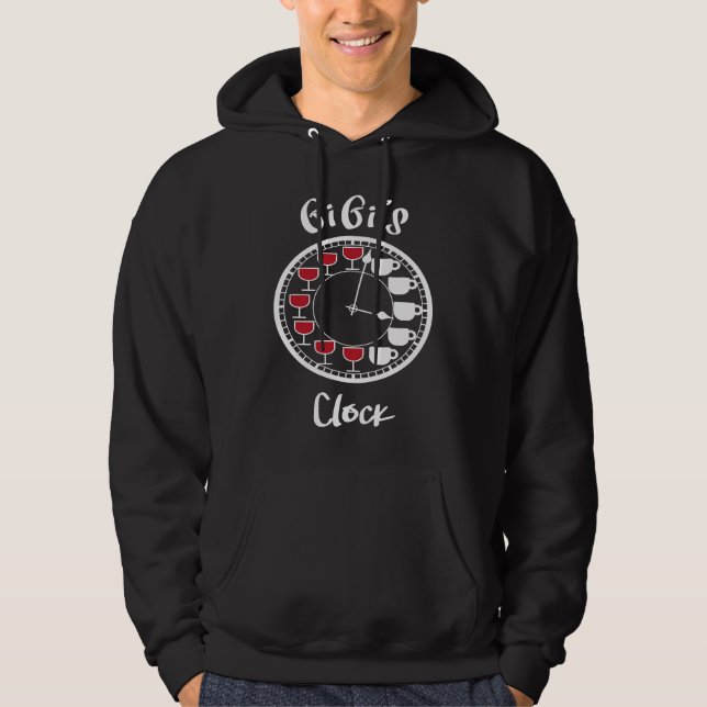 Veste À Capuche Funny Wine and Coffee Tees for Women  GiGi's Clock (Devant)