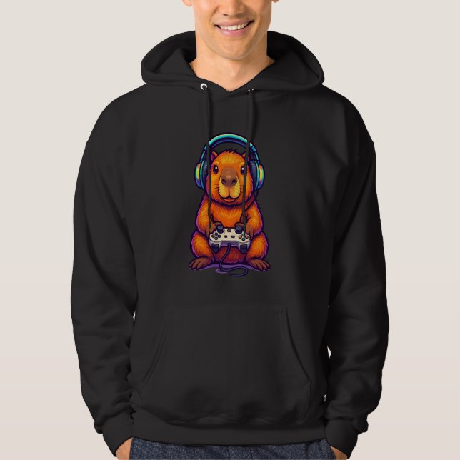 Veste À Capuche Gaming Gamer Gamer Capybara Funny   1 (Devant)