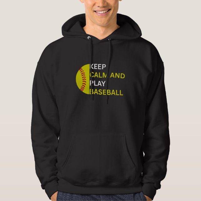 Veste À Capuche Gardez votre calme et jouez au baseball (Devant)