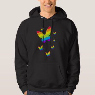 Veste À Capuche Gay pride Rainbow Pocket Fière Lgbt Papillon Pride