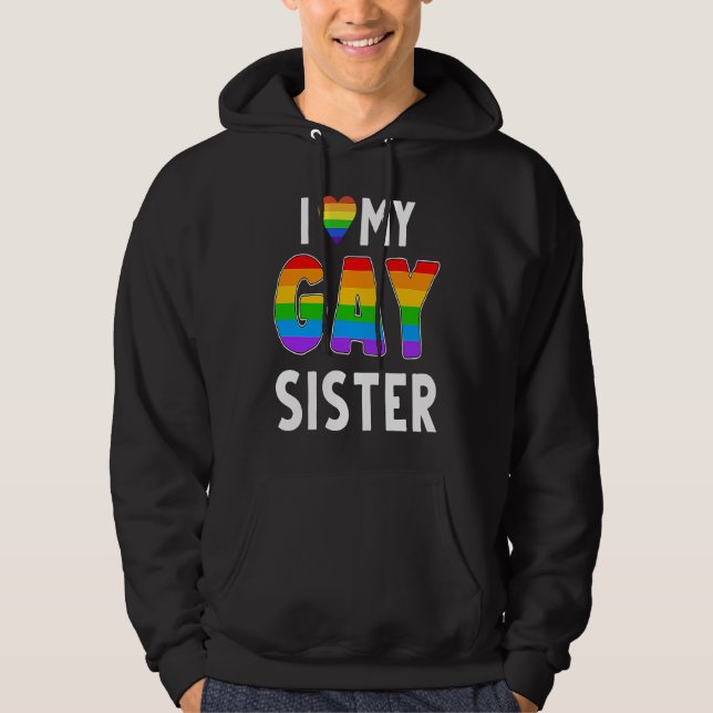 Veste À Capuche Gay Sister LGBT Rainbow Pride Lesbian Transgender  (Devant)