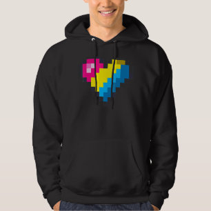 Veste À Capuche Gaymer Lgbt Pride Rétro Pansexuel Gamer Pixel Hea