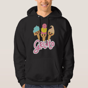 Veste À Capuche Gelato Et Dessert Italien Gelato Happy Face Cones