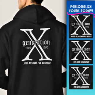 Veste À Capuche Generation X Customize Year and backside Quote