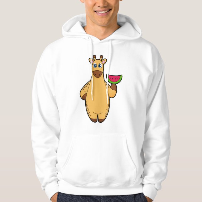 Veste À Capuche Girafe à Manger avec de la pastèque (Devant)