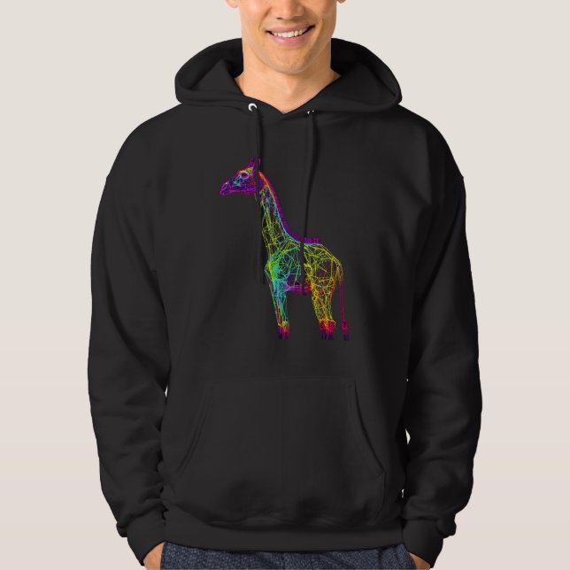 Veste À Capuche Giraffe Artwork  Animal Colourful Giraffe (Devant)