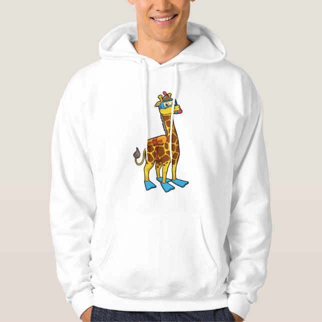 Veste À Capuche Giraffe comme plongeur avec lunettes de natation e (Devant)