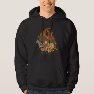 Veste À Capuche Giraffe Elephant Zebra Lion