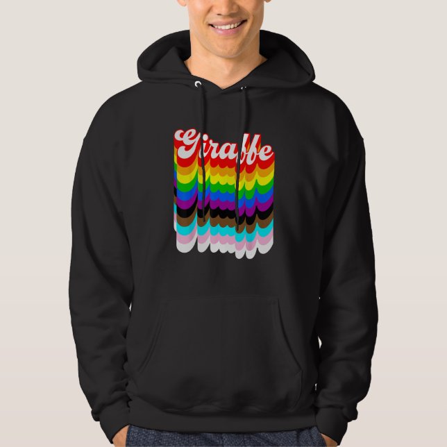 Veste À Capuche Giraffe LGBTQ pride rainbow (Devant)