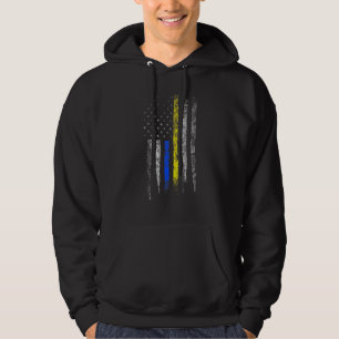 Veste À Capuche Gold Blue Line 911 Police Dispatcher Première répo