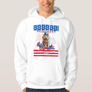 Veste À Capuche Golden Retriever Happy 4 juillet l'indépendance de