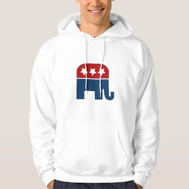 Veste À Capuche GOP éléphant Logo design républicain (Devant)