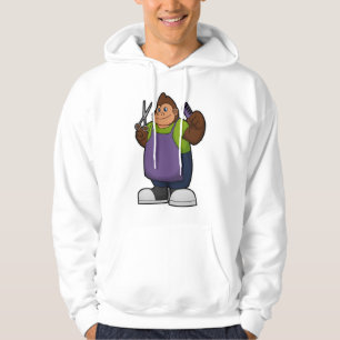Veste À Capuche Gorilla comme coiffeur avec ciseaux et peigne