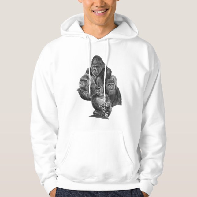 Veste À Capuche Gorilla Hoodie (ゴリラのパーカー）GorillaFamiy ゴリラ家族  (Devant)
