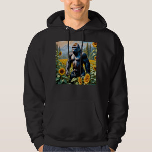 Veste À Capuche Gorille Ape Dans Un Champ De Tournesol