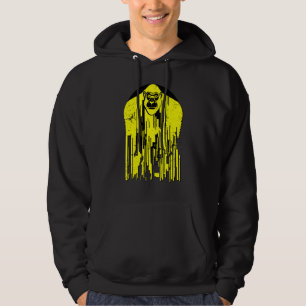 Veste À Capuche Gorille Urbain Singe Noir & Jaune Abstrait G