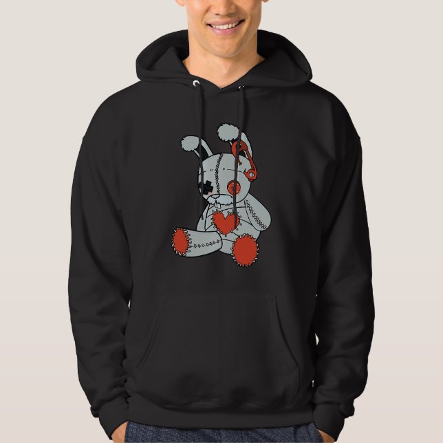 Veste À Capuche Goth Bunny Cute Gothic Bunny Red Heart Halloween C (Devant)