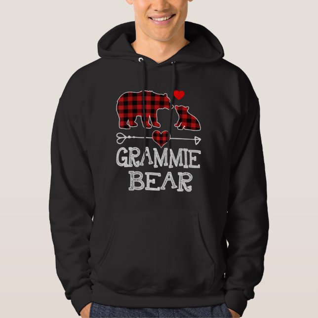Veste À Capuche Grammie Bear Christmas Pajama Red Plaid Buffalo Fa (Devant)
