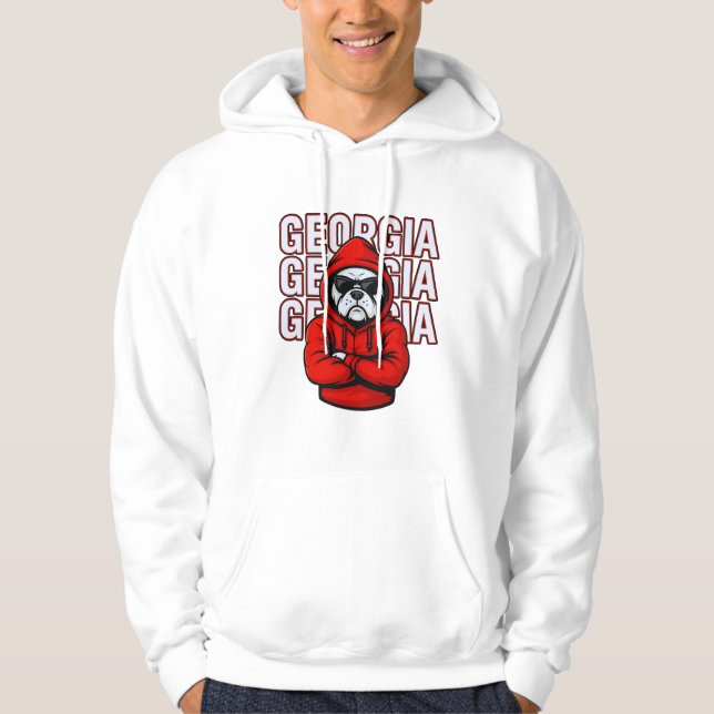 Veste À Capuche Grande Géorgie Bulldog design pour les amoureux de (Devant)