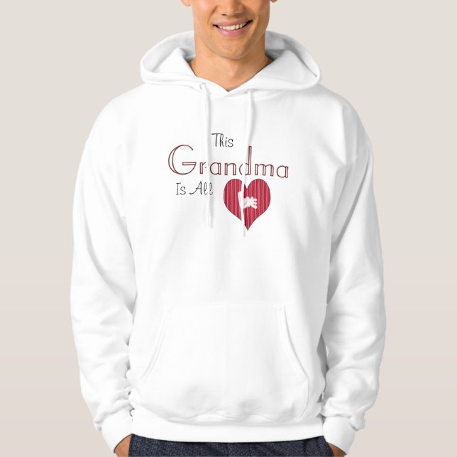 VESTE À CAPUCHE GRANDMA EST TOUT SWEATSHIRT CACHÉ AU COEUR (Devant)