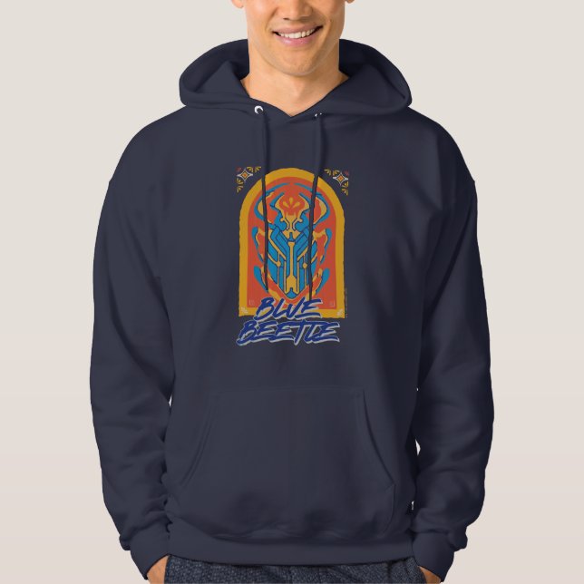 Veste À Capuche Graphique de Talavera de scarabée bleu (Devant)