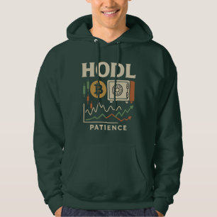 Veste À Capuche Graphique de trading Bitcoin avec patience HODL